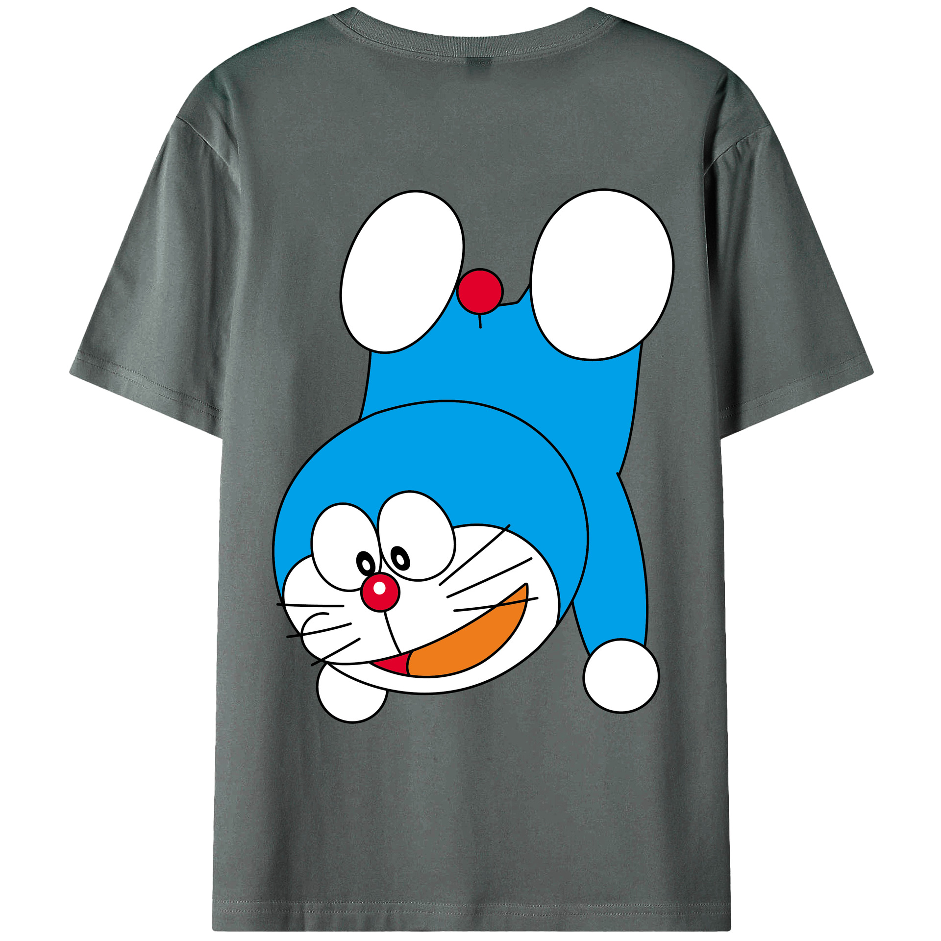（画像用） ドラえもん Doraemon 綿100％ メンズ半袖Tシャツ（バックプリント） 通気性
